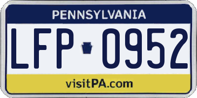 PA license plate LFP0952