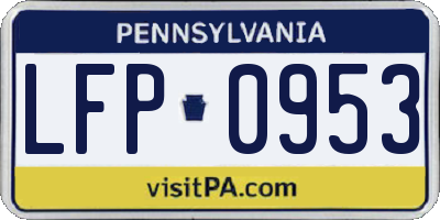 PA license plate LFP0953
