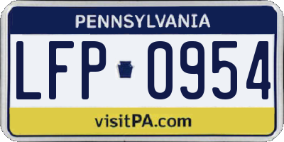 PA license plate LFP0954