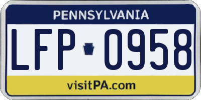 PA license plate LFP0958