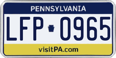 PA license plate LFP0965