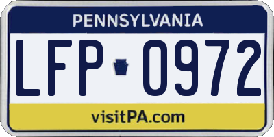 PA license plate LFP0972