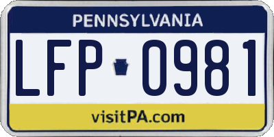 PA license plate LFP0981