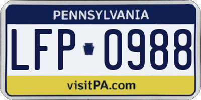 PA license plate LFP0988