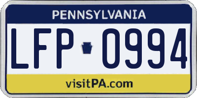 PA license plate LFP0994