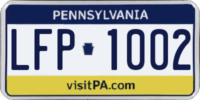 PA license plate LFP1002