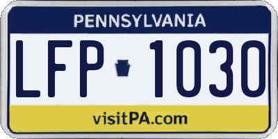 PA license plate LFP1030