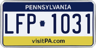 PA license plate LFP1031