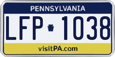 PA license plate LFP1038