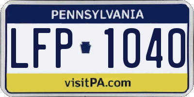 PA license plate LFP1040
