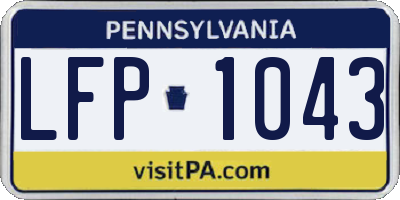 PA license plate LFP1043