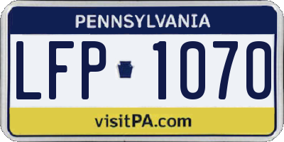 PA license plate LFP1070