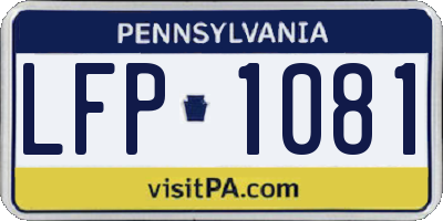 PA license plate LFP1081