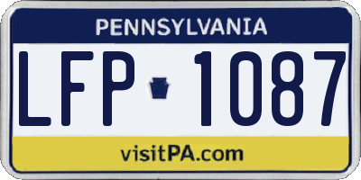 PA license plate LFP1087
