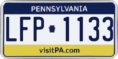 PA license plate LFP1133