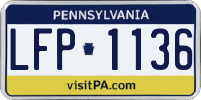 PA license plate LFP1136