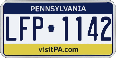 PA license plate LFP1142