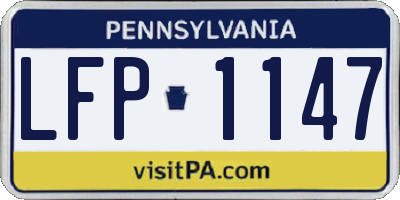 PA license plate LFP1147