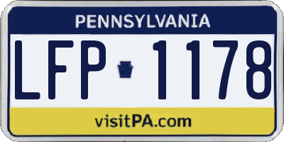 PA license plate LFP1178