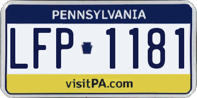 PA license plate LFP1181