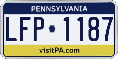 PA license plate LFP1187
