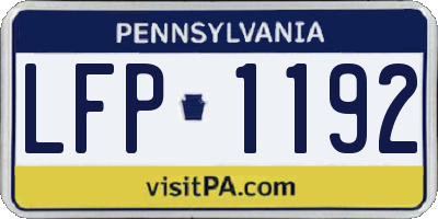 PA license plate LFP1192