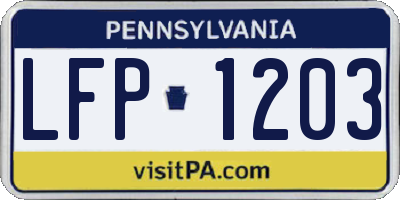 PA license plate LFP1203