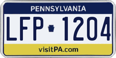 PA license plate LFP1204