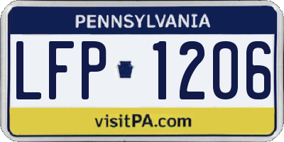 PA license plate LFP1206