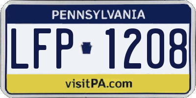 PA license plate LFP1208