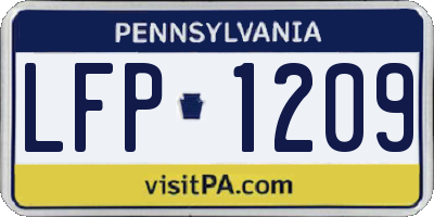 PA license plate LFP1209