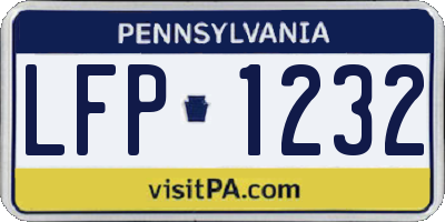 PA license plate LFP1232