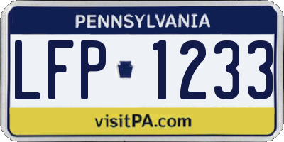 PA license plate LFP1233