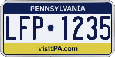 PA license plate LFP1235
