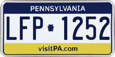 PA license plate LFP1252
