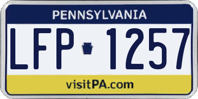 PA license plate LFP1257