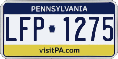 PA license plate LFP1275