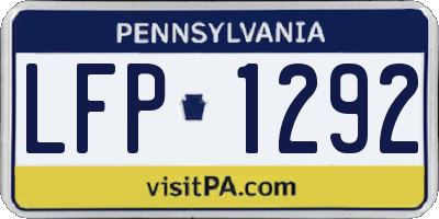 PA license plate LFP1292