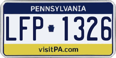 PA license plate LFP1326