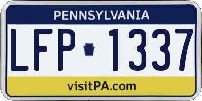PA license plate LFP1337