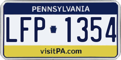 PA license plate LFP1354