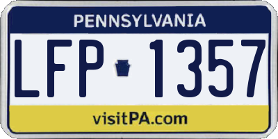 PA license plate LFP1357