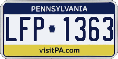 PA license plate LFP1363