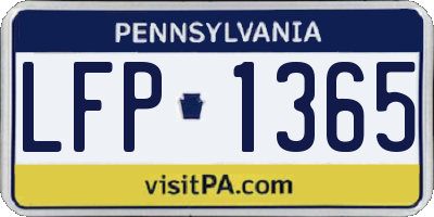 PA license plate LFP1365