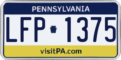 PA license plate LFP1375