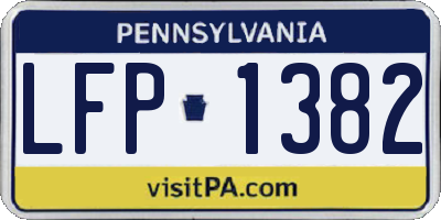 PA license plate LFP1382