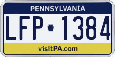 PA license plate LFP1384