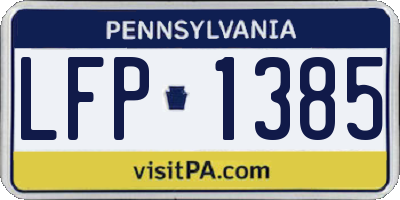 PA license plate LFP1385