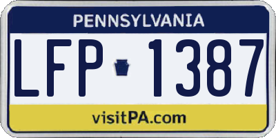 PA license plate LFP1387