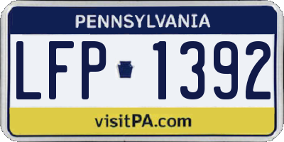 PA license plate LFP1392